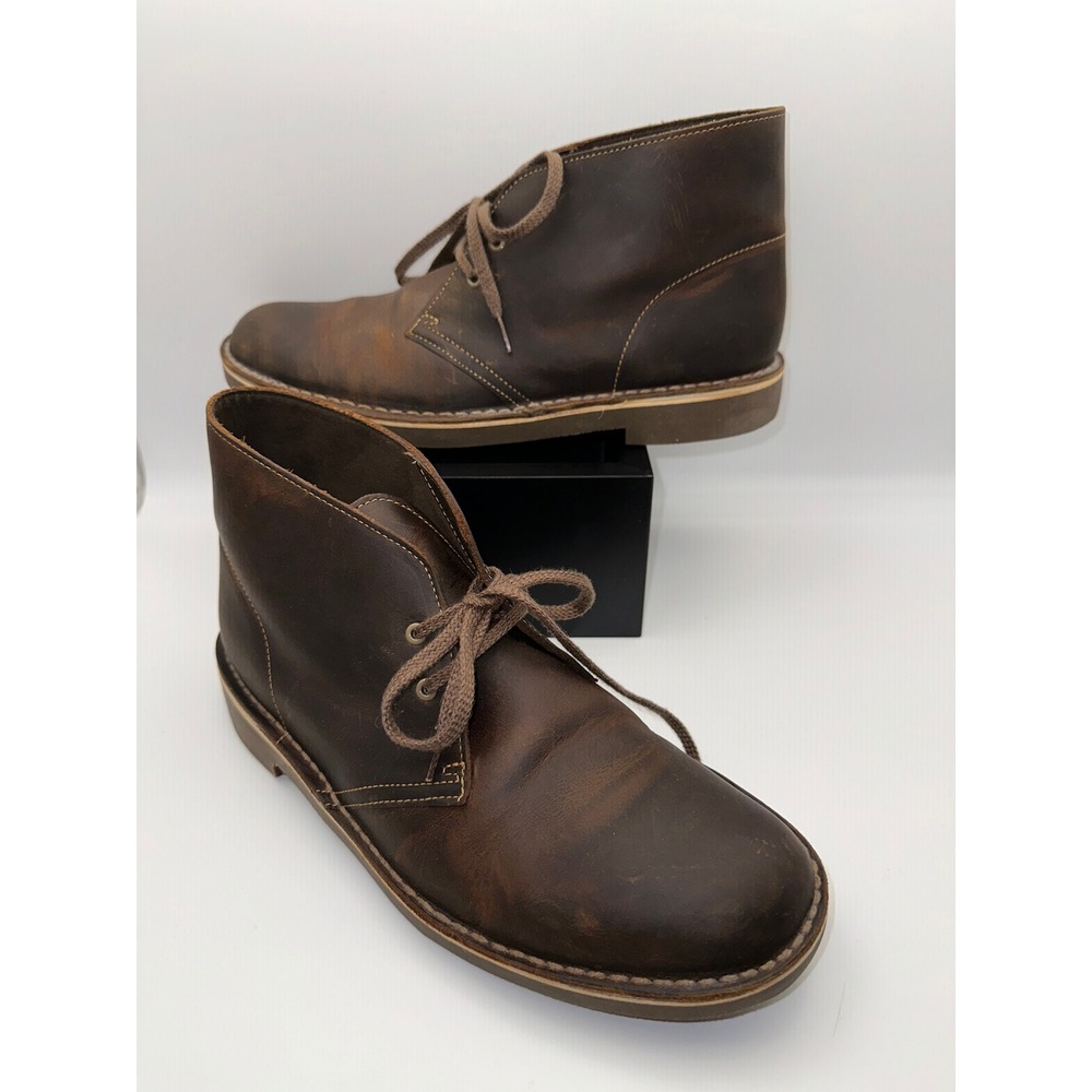 Clarks Bushacre 2 Chukka Boots Mens 9.5 Beeswax Brown Leather Lace Up 26082286